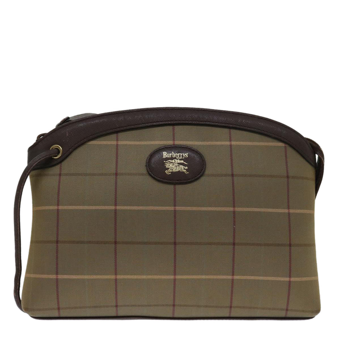 BurberrySs Nova Check Clutch Bag Canvas Beige Auth bs12794