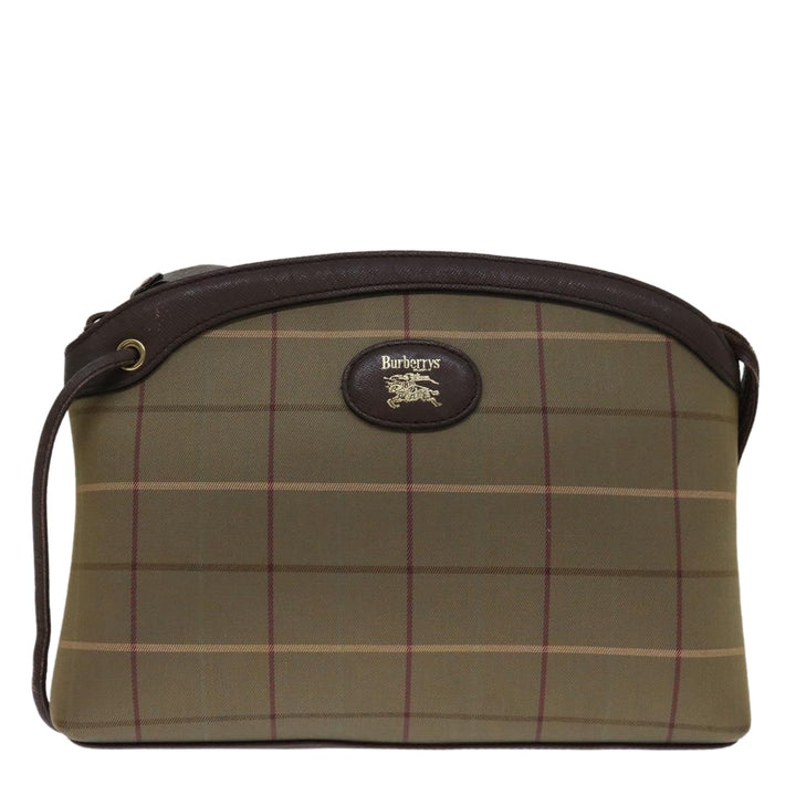 BurberrySs Nova Check Clutch Bag Canvas Beige Auth bs12794