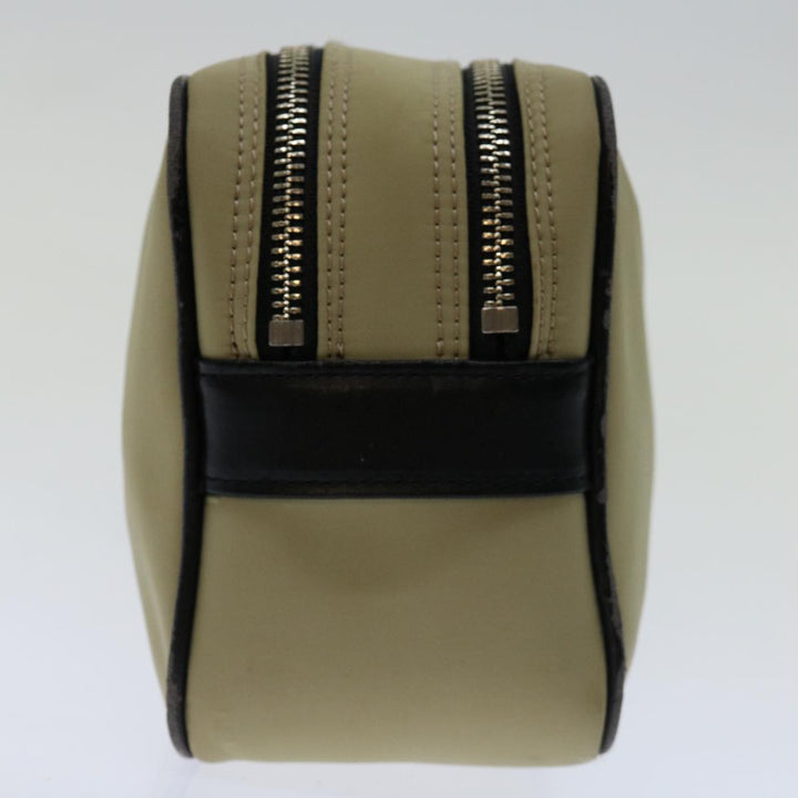 BURBERRY Clutch Bag Nylon Beige Black Auth bs12796