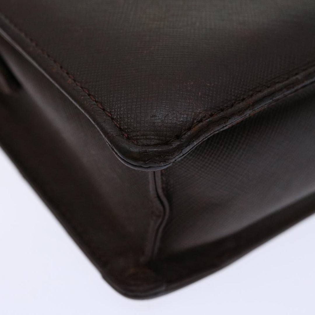 Burberry Clutch Bag Leather Brown Auth bs12798