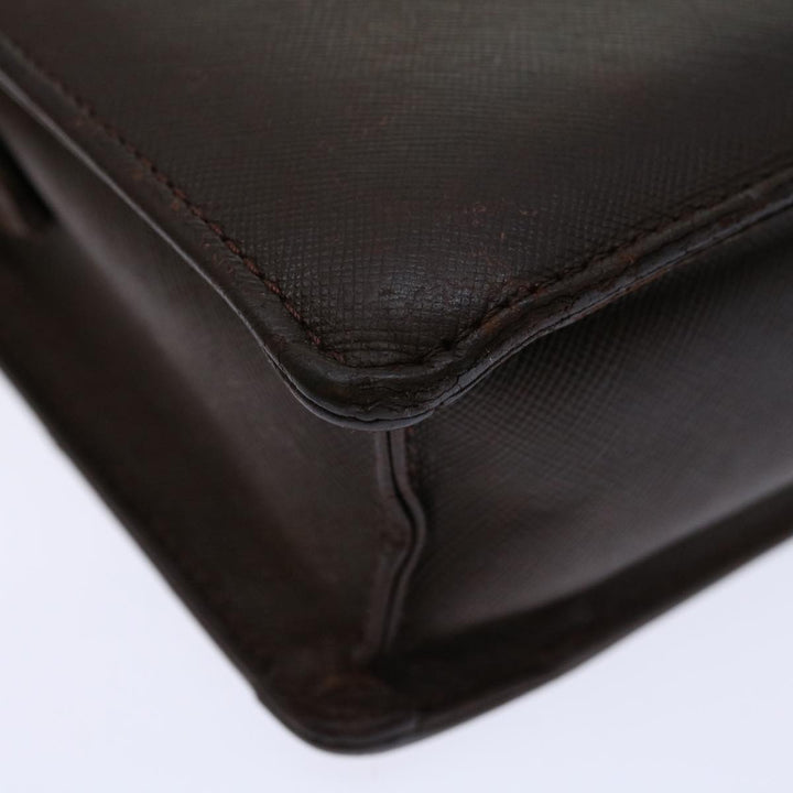 Burberry Clutch Bag Leather Brown Auth bs12798