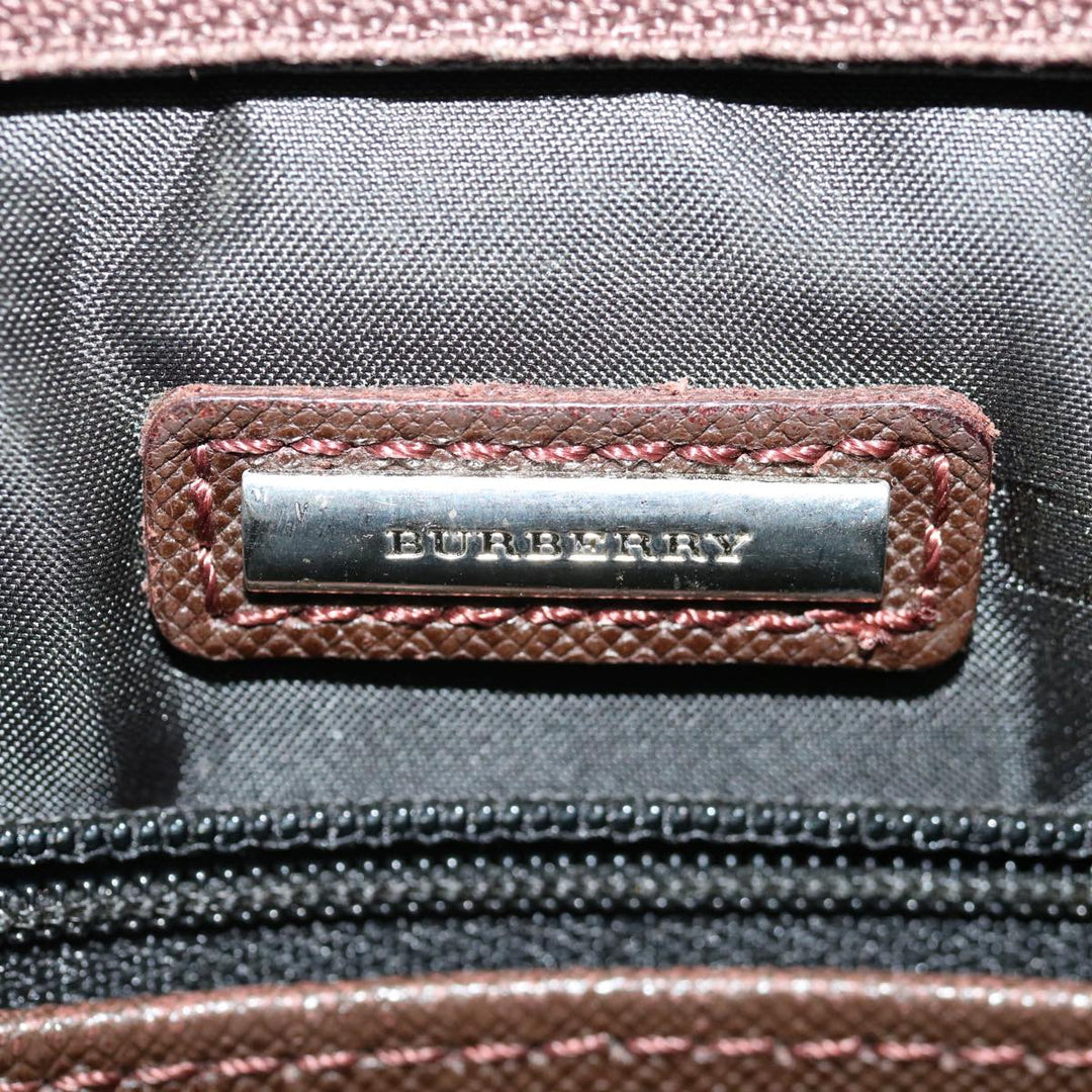 Burberry Clutch Bag Leather Brown Auth bs12798