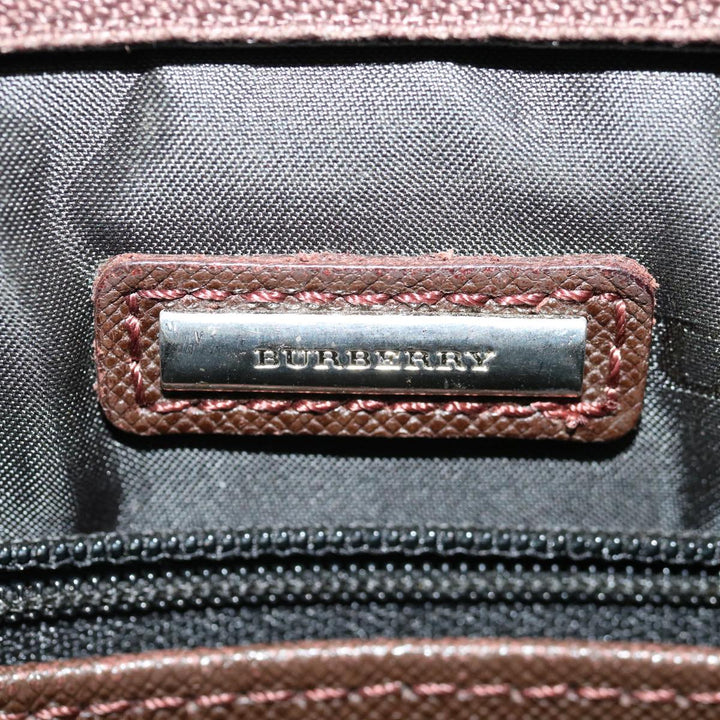 Burberry Clutch Bag Leather Brown Auth bs12798