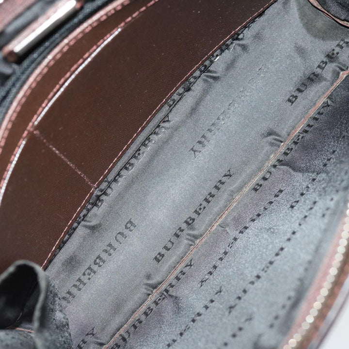 Burberry Clutch Bag Leather Brown Auth bs12798