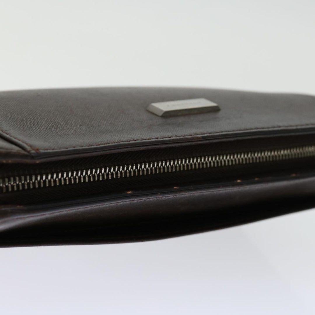 Burberry Clutch Bag Leather Brown Auth bs12798