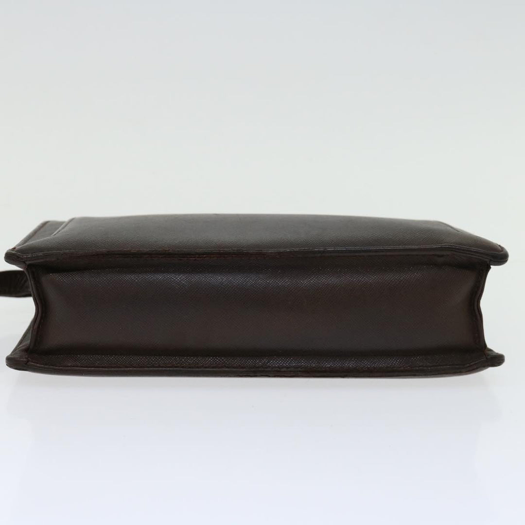Burberry Clutch Bag Leather Brown Auth bs12798