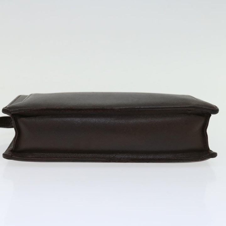 Burberry Clutch Bag Leather Brown Auth bs12798