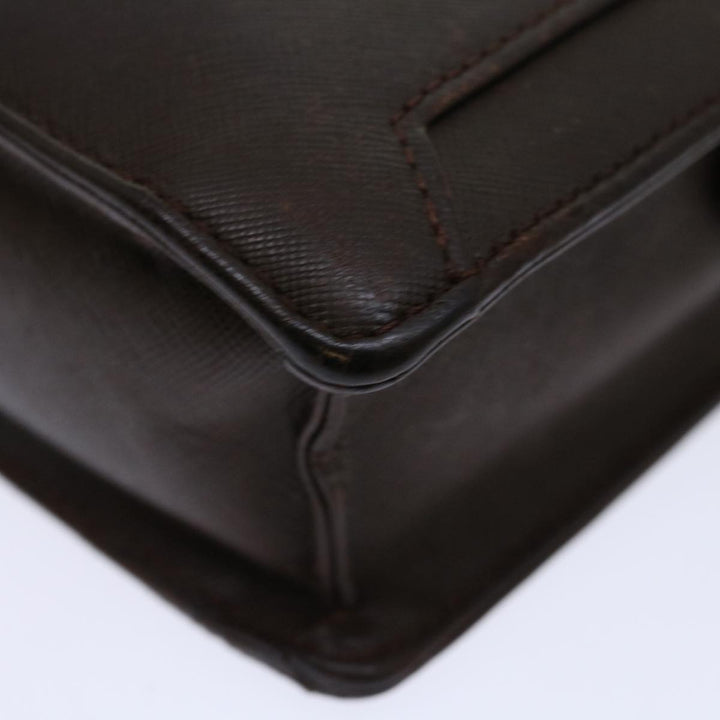 Burberry Clutch Bag Leather Brown Auth bs12798