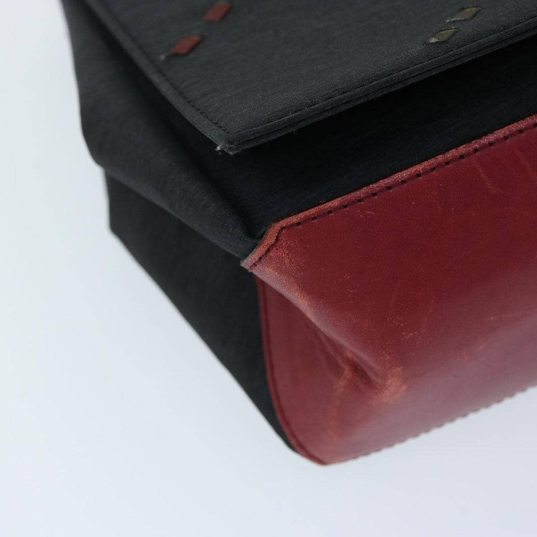 Burberry Shoulder Bag Canvas Black Red Auth bs12799
