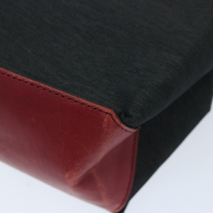 Burberry Shoulder Bag Canvas Black Red Auth bs12799