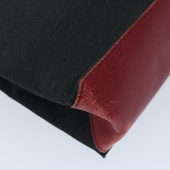 Burberry Shoulder Bag Canvas Black Red Auth bs12799