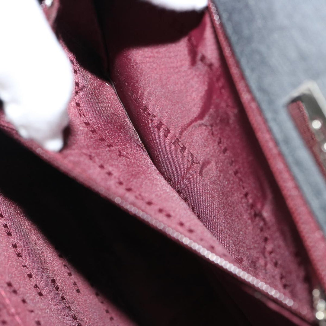 Burberry Shoulder Bag Canvas Black Red Auth bs12799