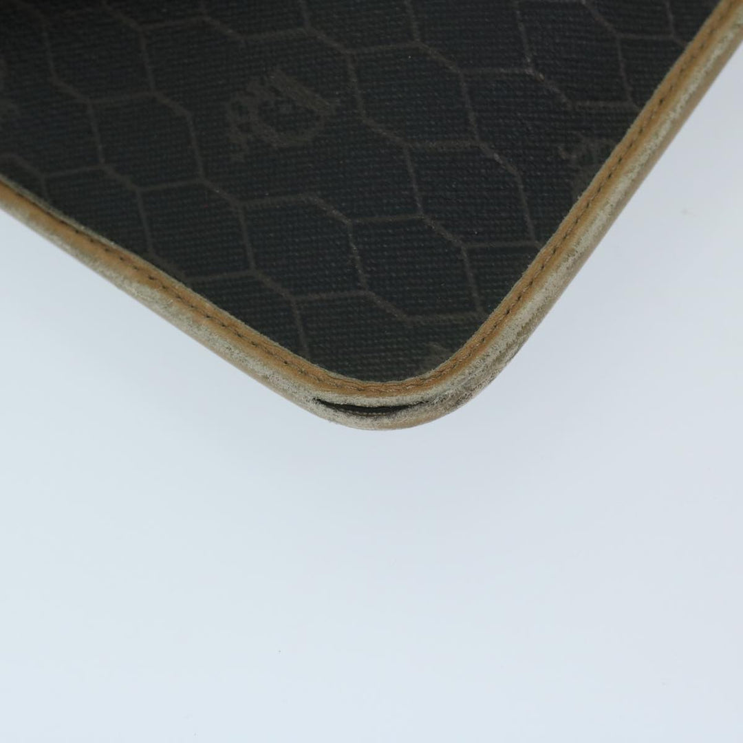 CHRISTIAN Top quality Dior Honeycomb Canvas Chain Shoulder Bag PVC Black Auth bs12883