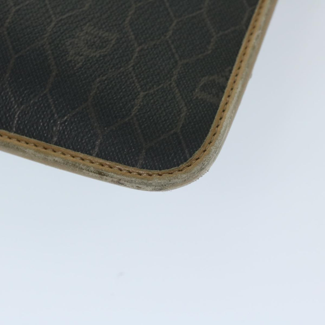 CHRISTIAN Top quality Dior Honeycomb Canvas Chain Shoulder Bag PVC Black Auth bs12883