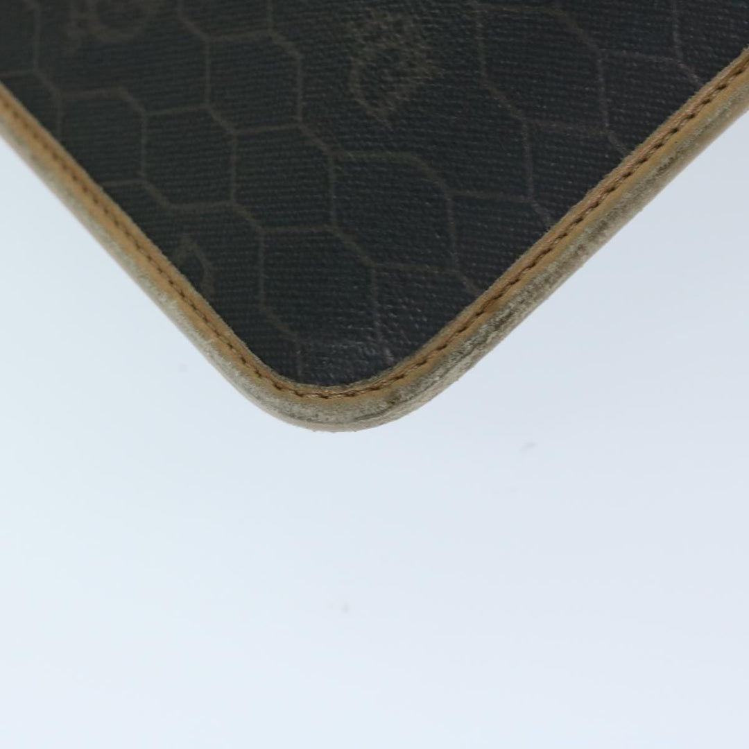 CHRISTIAN Top quality Dior Honeycomb Canvas Chain Shoulder Bag PVC Black Auth bs12883