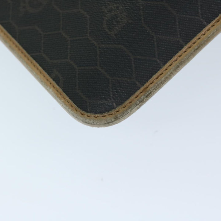 CHRISTIAN Top quality Dior Honeycomb Canvas Chain Shoulder Bag PVC Black Auth bs12883
