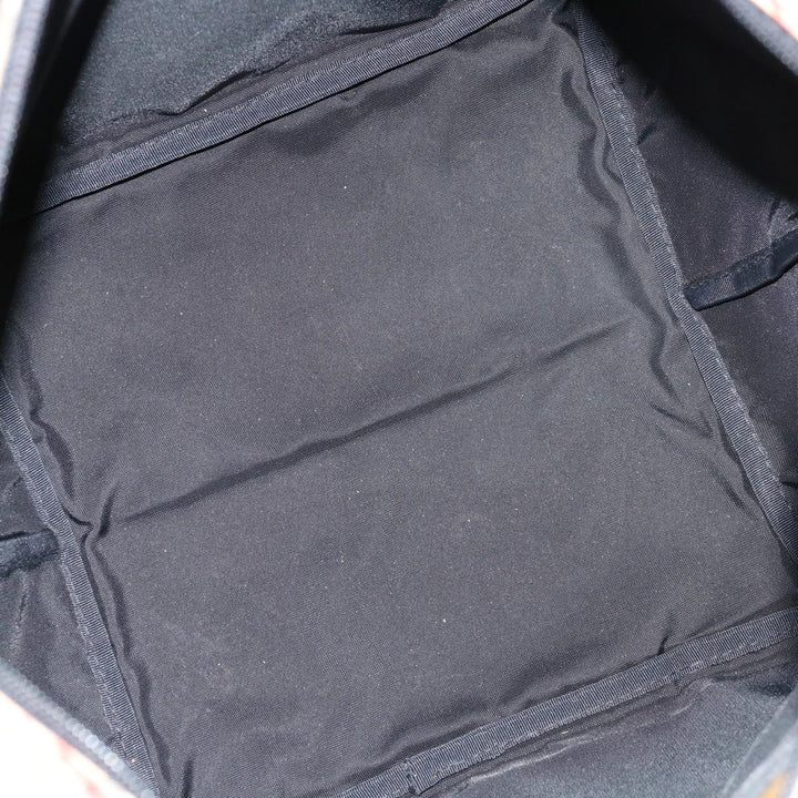 BurberrySs Nova Check Blue Label Tote Bag Nylon Brown Auth bs12913