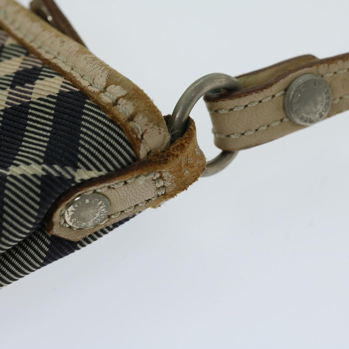 Burberry Nova Check Blue Label Shoulder Bag Canvas Blue Auth bs12920