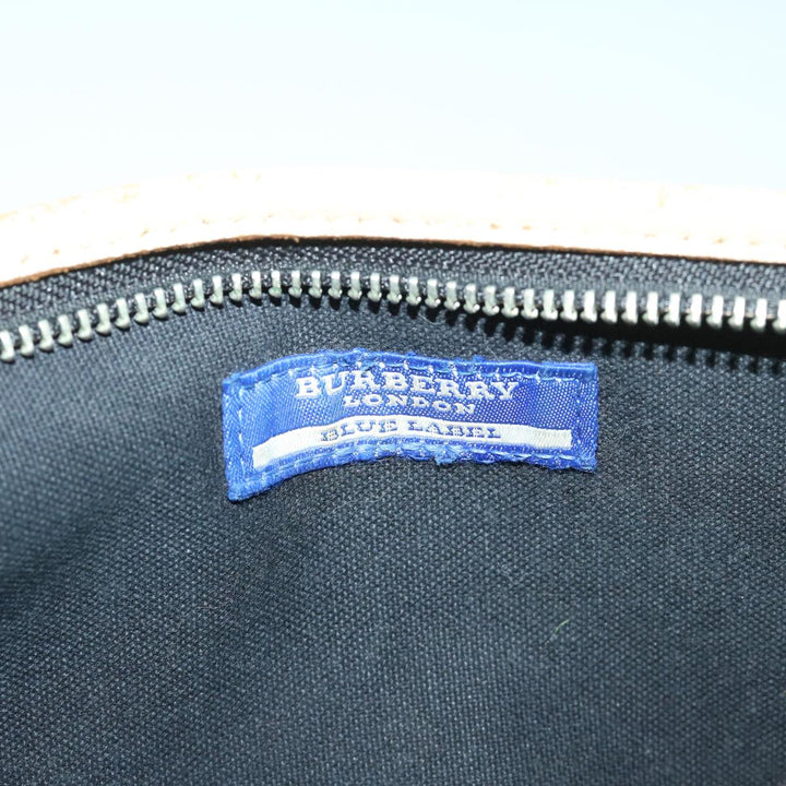 Burberry Nova Check Blue Label Shoulder Bag Canvas Blue Auth bs12920