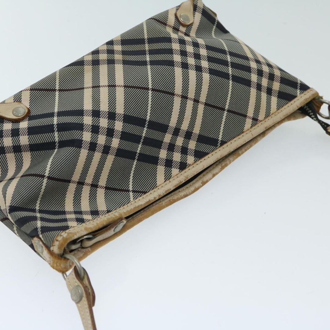 Burberry Nova Check Blue Label Shoulder Bag Canvas Blue Auth bs12920