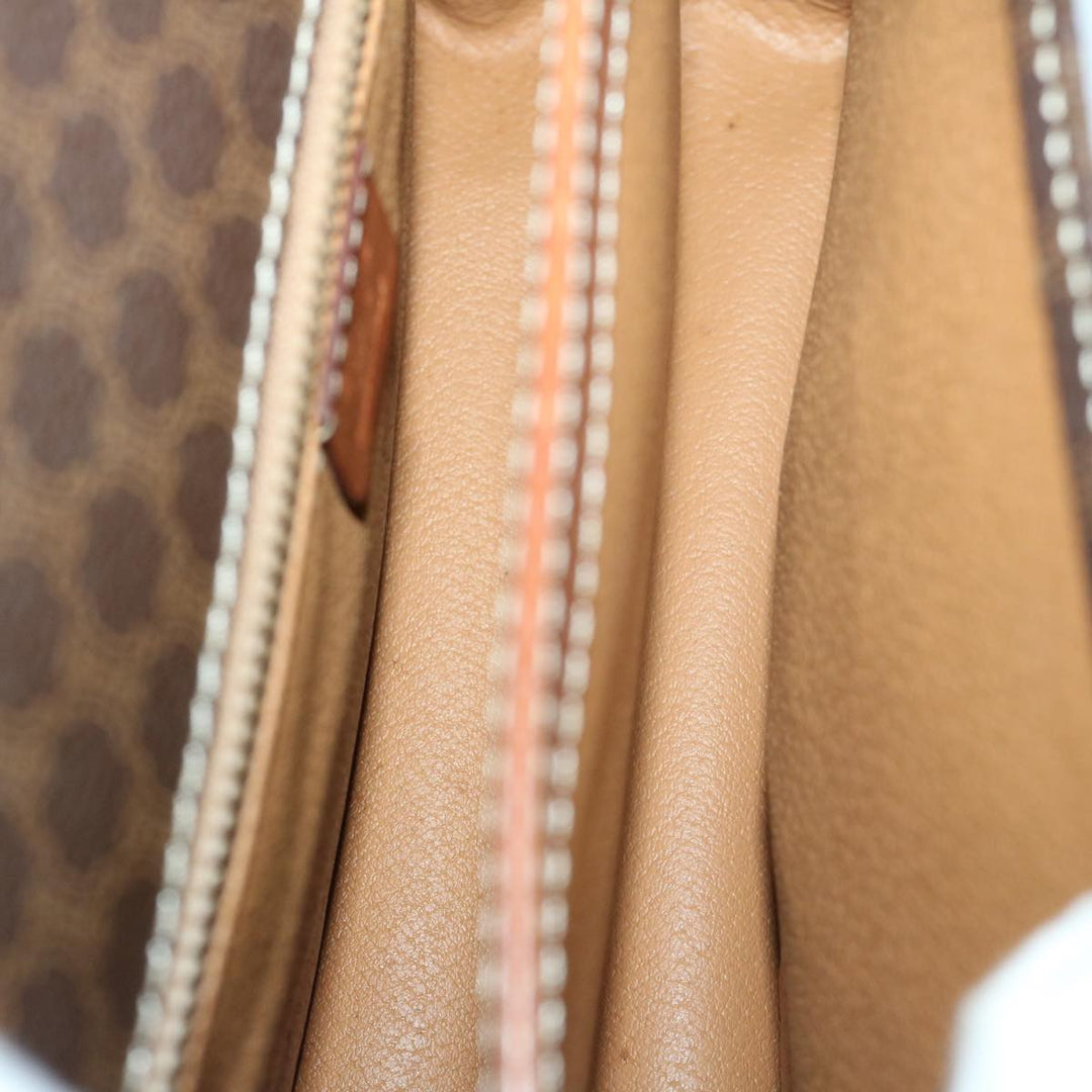 Celine Macadam Canvas Shoulder Bag PVC Leather Brown Auth bs12922