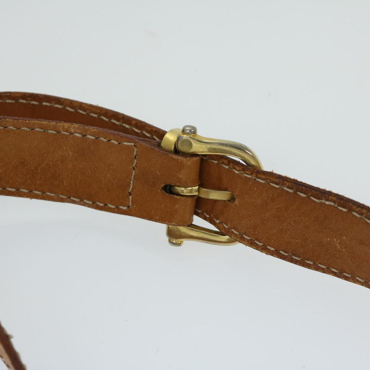 Celine Macadam Canvas Shoulder Bag PVC Leather Brown Auth bs12922