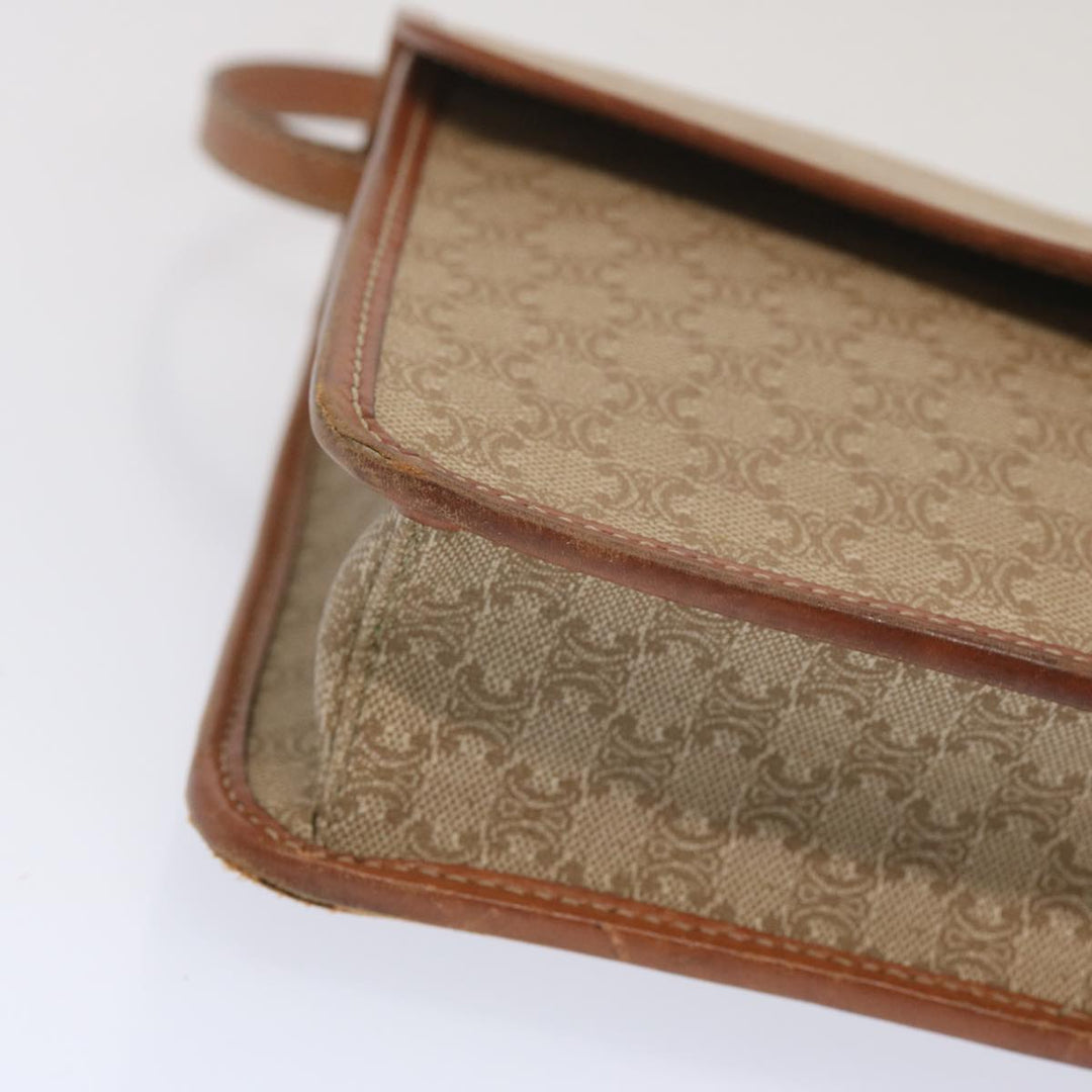 Celine Macadam Canvas Shoulder Bag Beige  12923