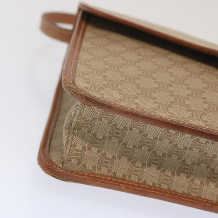 Celine Macadam Canvas Shoulder Bag Beige  12923