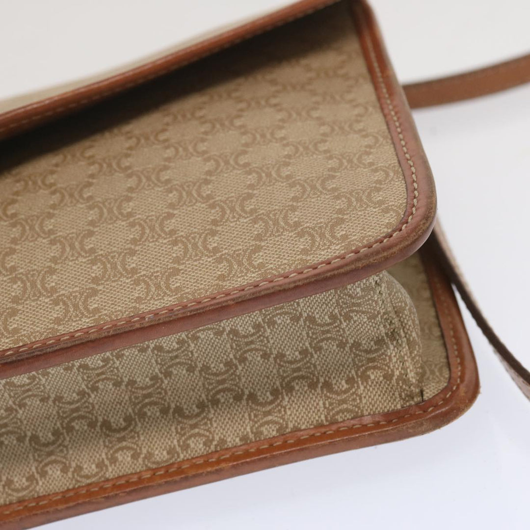 Celine Macadam Canvas Shoulder Bag Beige  12923