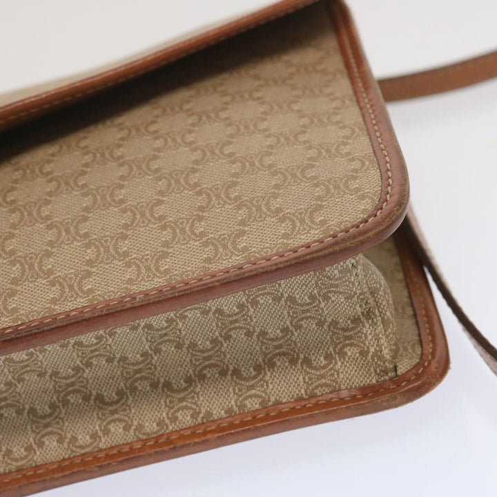 Celine Macadam Canvas Shoulder Bag Beige  12923