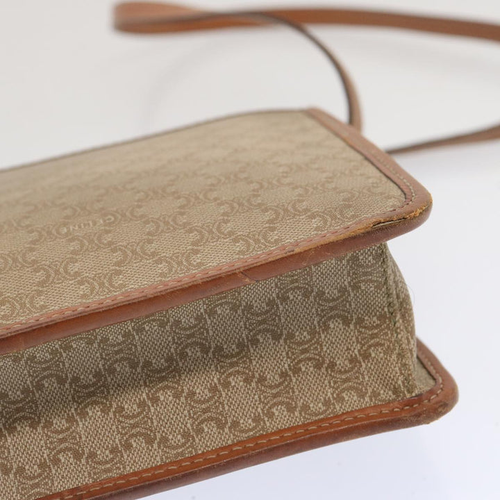 Celine Macadam Canvas Shoulder Bag Beige  12923