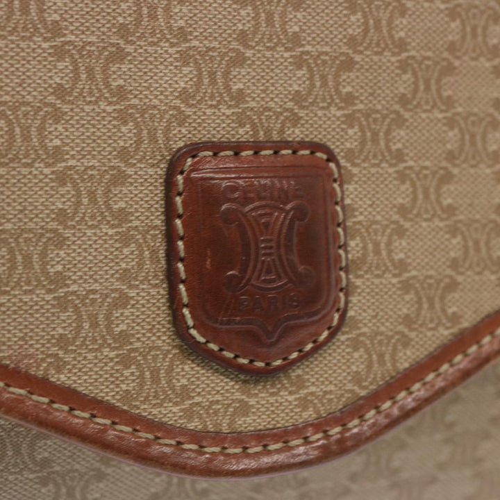 Celine Macadam Canvas Shoulder Bag Beige  12923