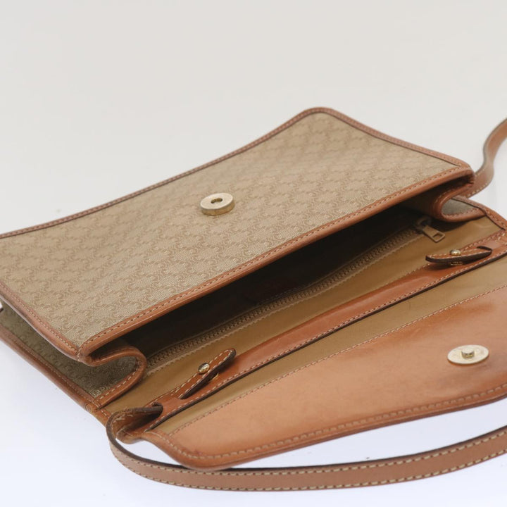 Celine Macadam Canvas Shoulder Bag Beige  12923
