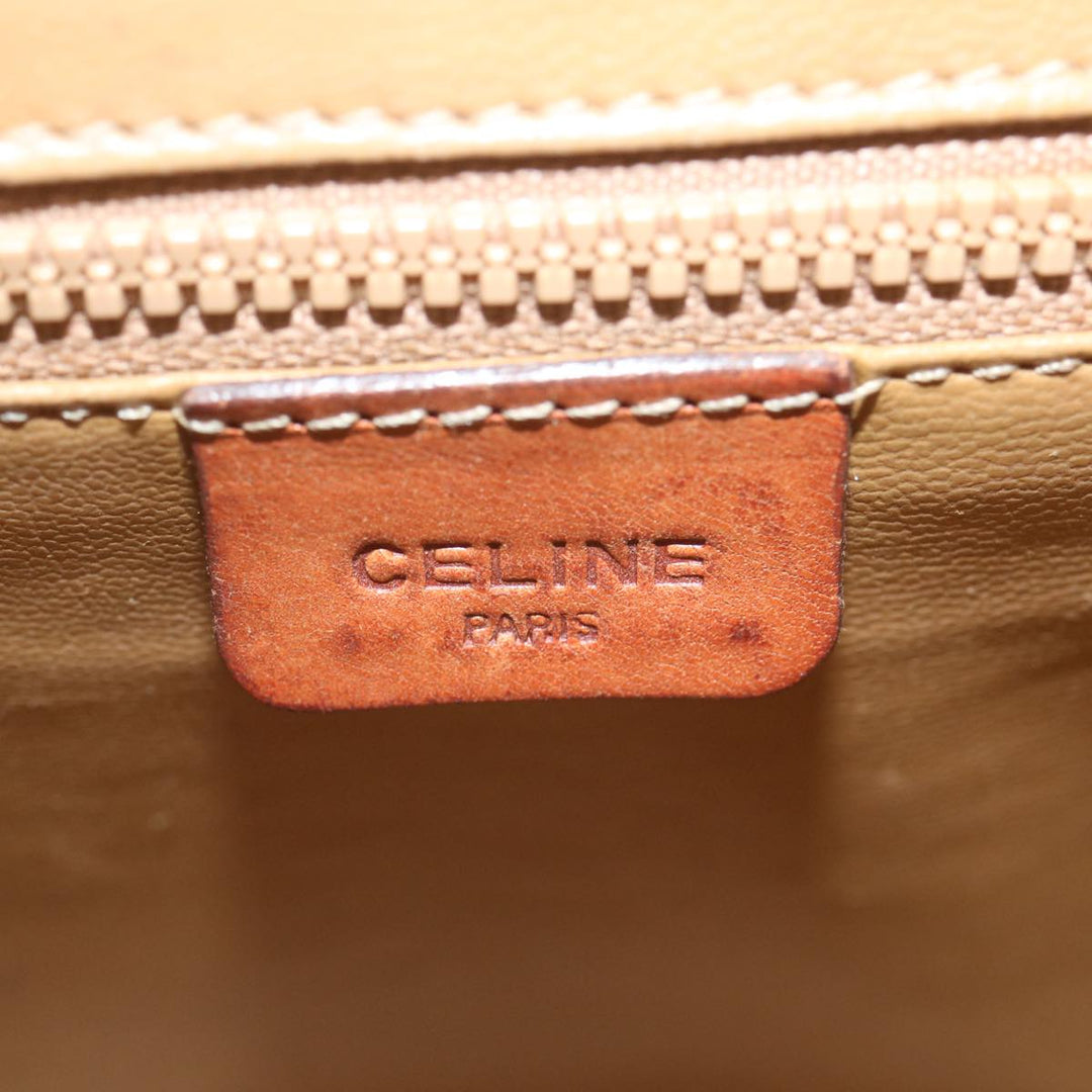 Celine Macadam Canvas Shoulder Bag Beige  12923