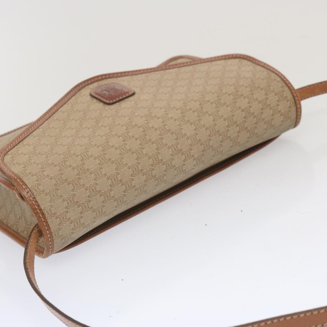 Celine Macadam Canvas Shoulder Bag Beige  12923