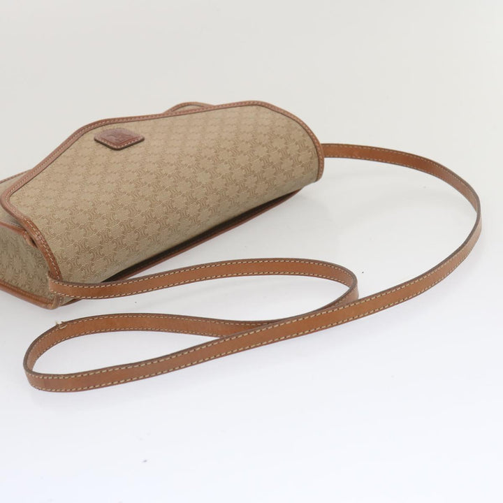 Celine Macadam Canvas Shoulder Bag Beige  12923