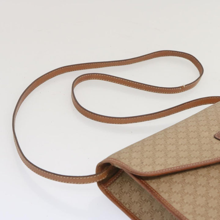 Celine Macadam Canvas Shoulder Bag Beige  12923