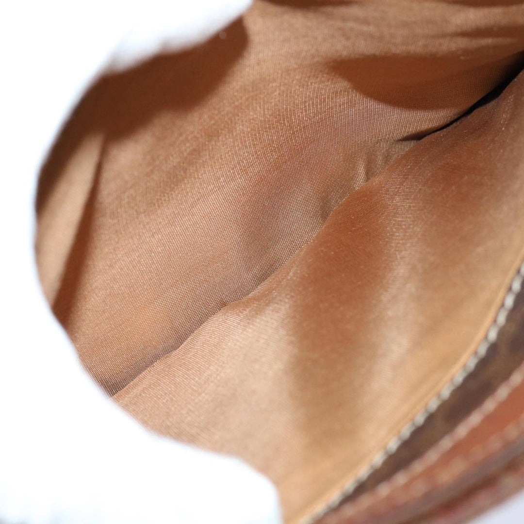 Top Quality Celine Macadam Canvas Clutch Bag PVC Brown Auth bs12948