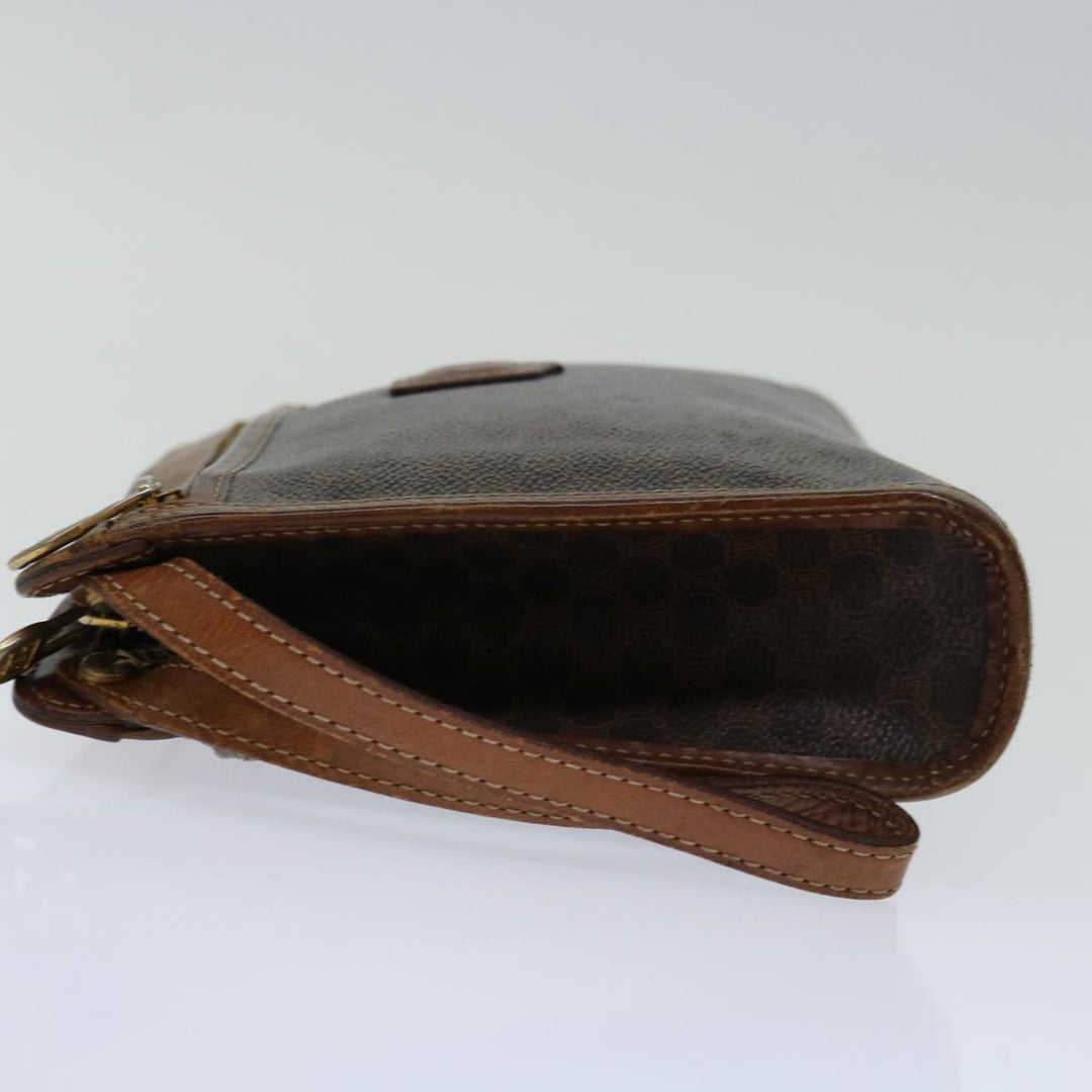 Celine Macadam Canvas Clutch Bag PVC Brown Auth bs12948