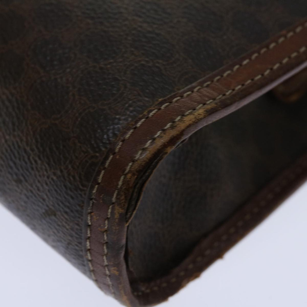 Celine Macadam Canvas Clutch Bag PVC Brown Auth bs12948