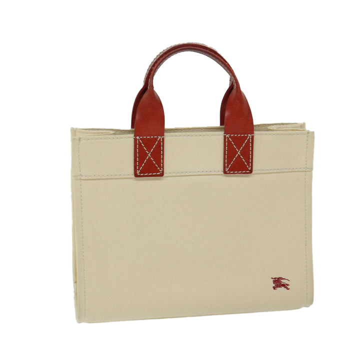 Burberry Blue Label Hand Bag Canvas Beige Auth bs12954