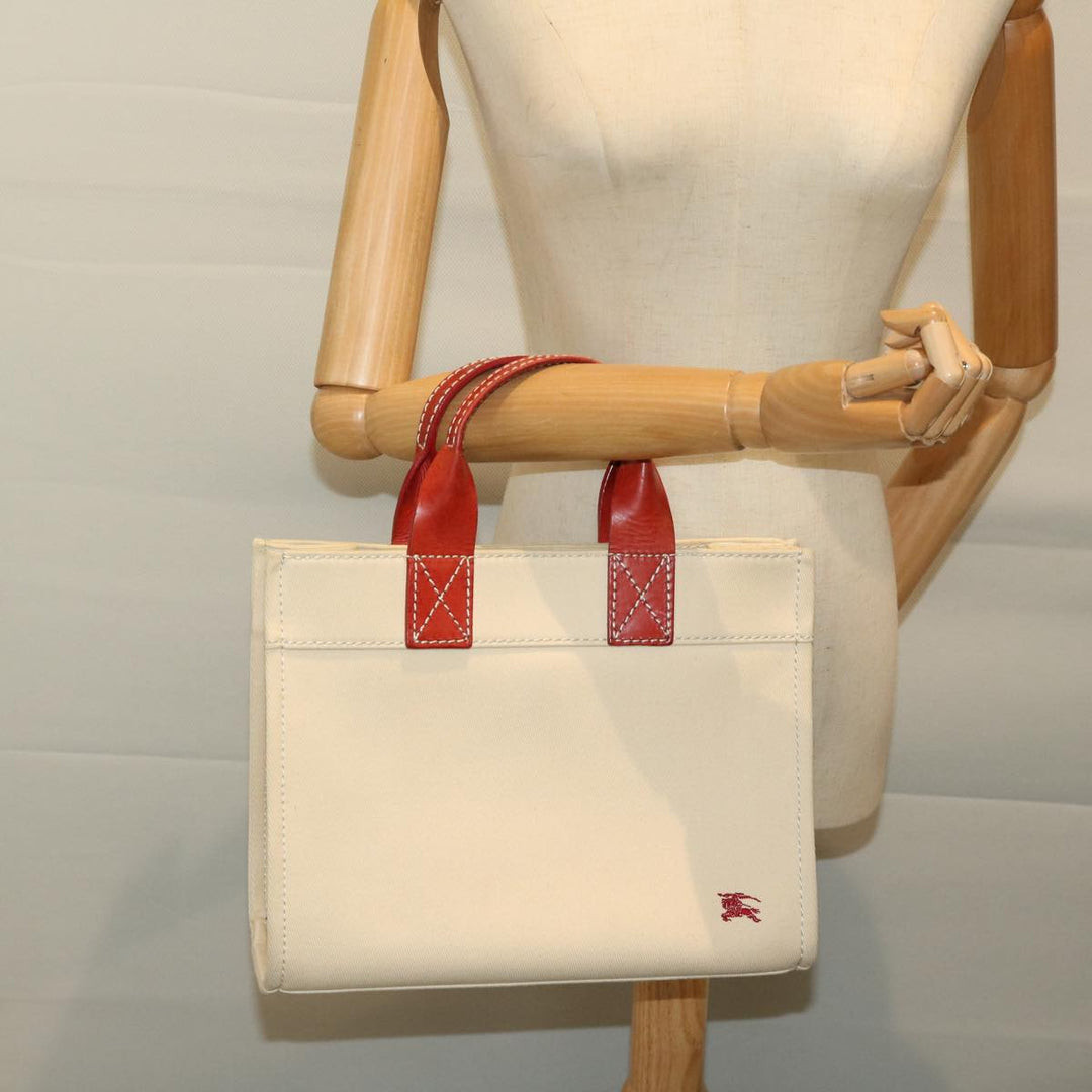 Burberry Blue Label Hand Bag Canvas Beige Auth bs12954