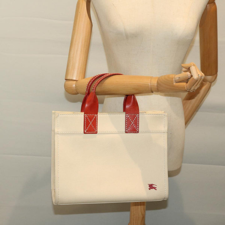 Burberry Blue Label Hand Bag Canvas Beige Auth bs12954