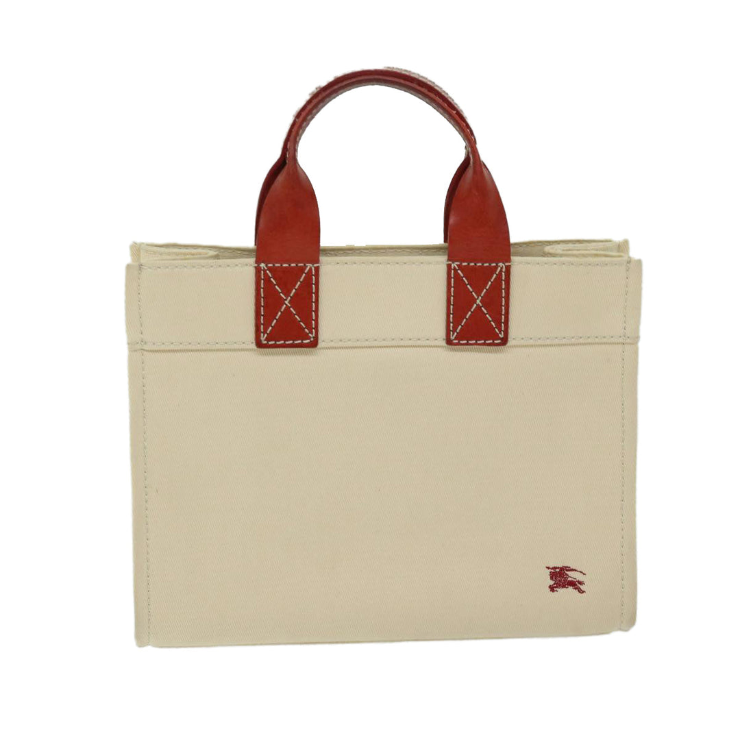 Burberry Blue Label Hand Bag Canvas Beige Auth bs12954