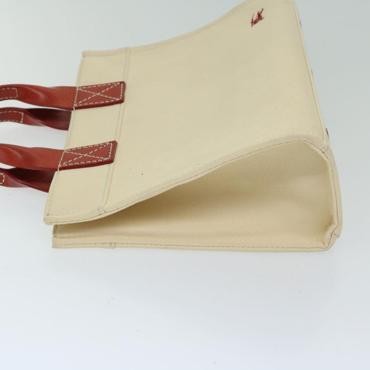 Burberry Blue Label Hand Bag Canvas Beige Auth bs12954