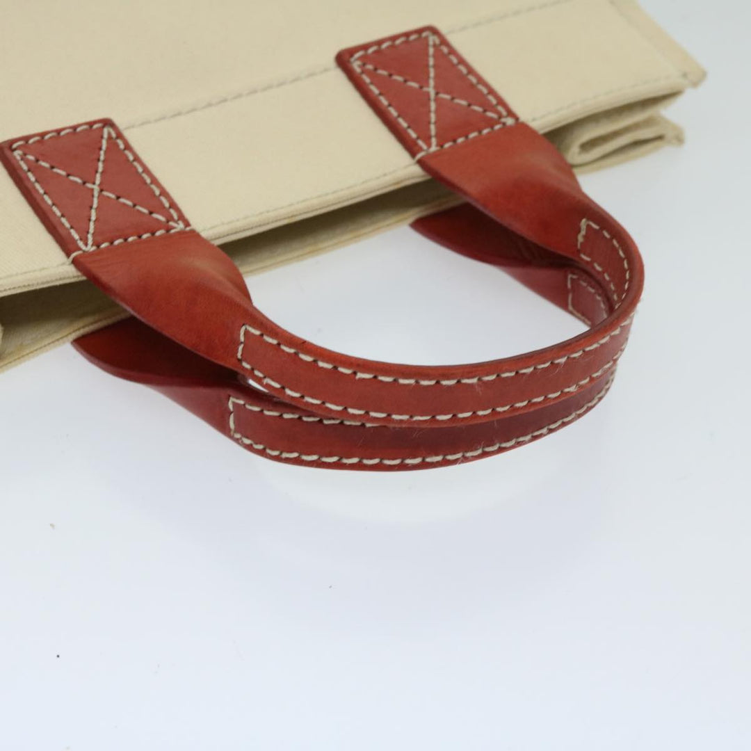 Burberry Blue Label Hand Bag Canvas Beige Auth bs12954