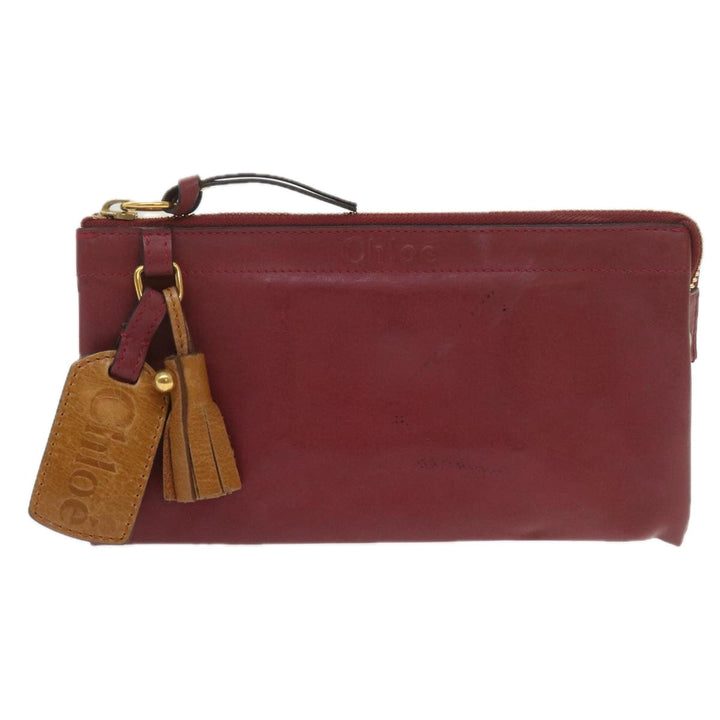 Chloe Wallet Leather 9Set Black Beige Red bs12968