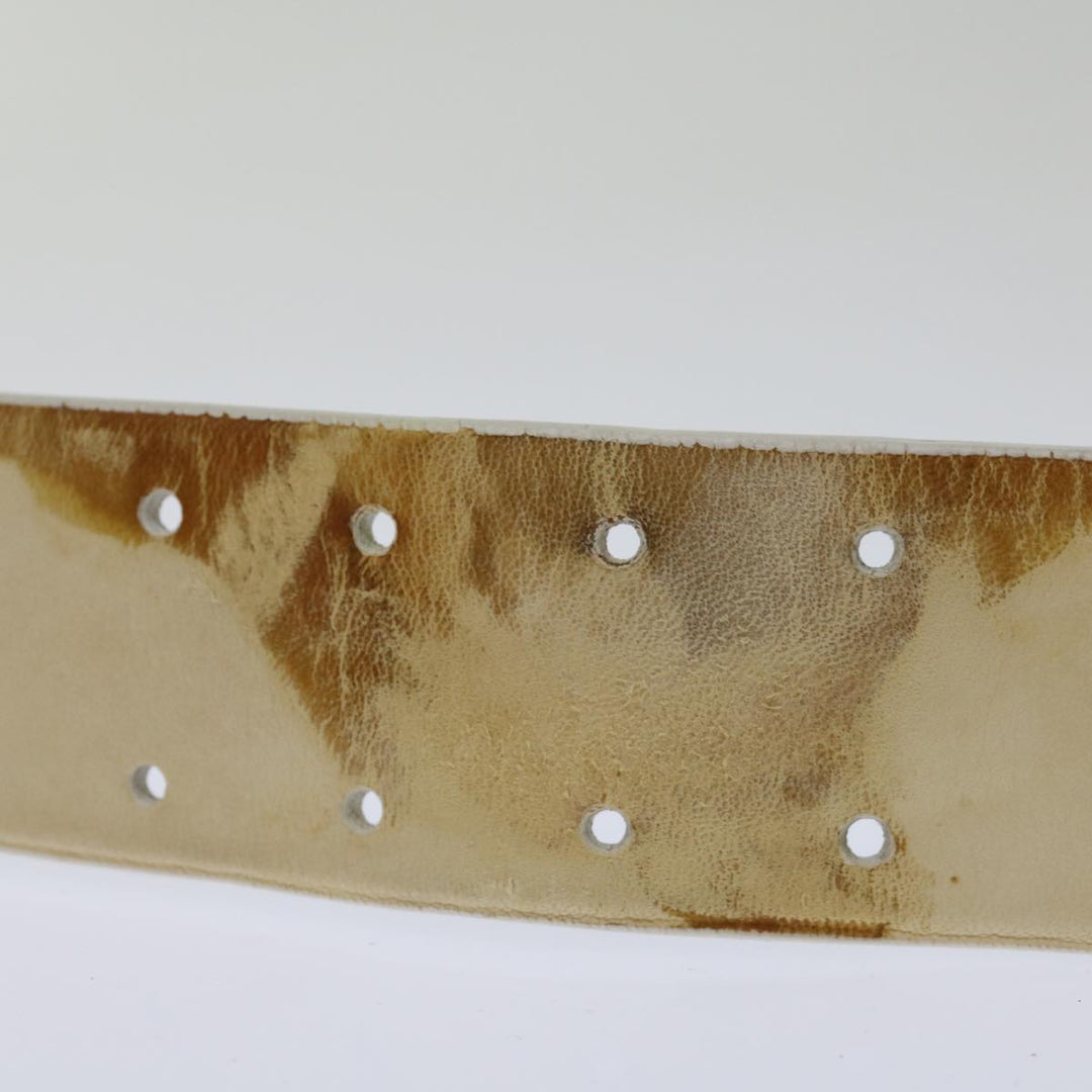 Chanel Belt Lamb Skin 33.9" Beige CC Auth bs13045