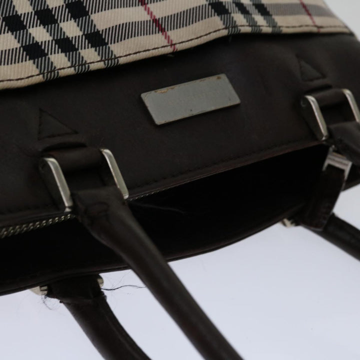 BURBERRY Nova Check Hand Bag Nylon Beige Brown Auth bs13049