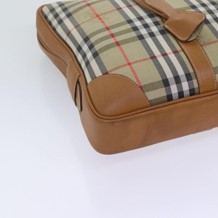 BURBERRYSs Nova Check Hand Bag Canvas Beige Brown Auth bs13065